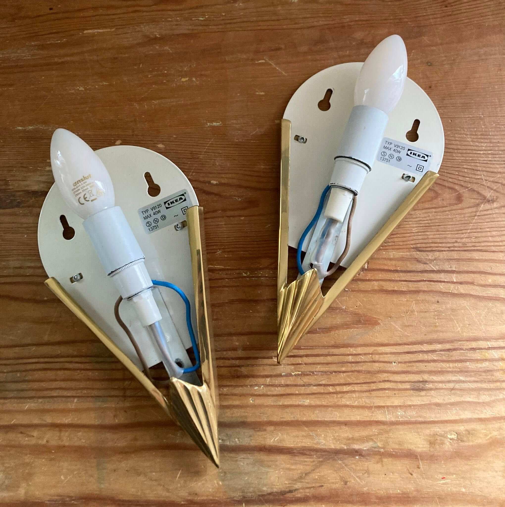 Et par vintage IKEA Art Deko væglamper - Billede 4