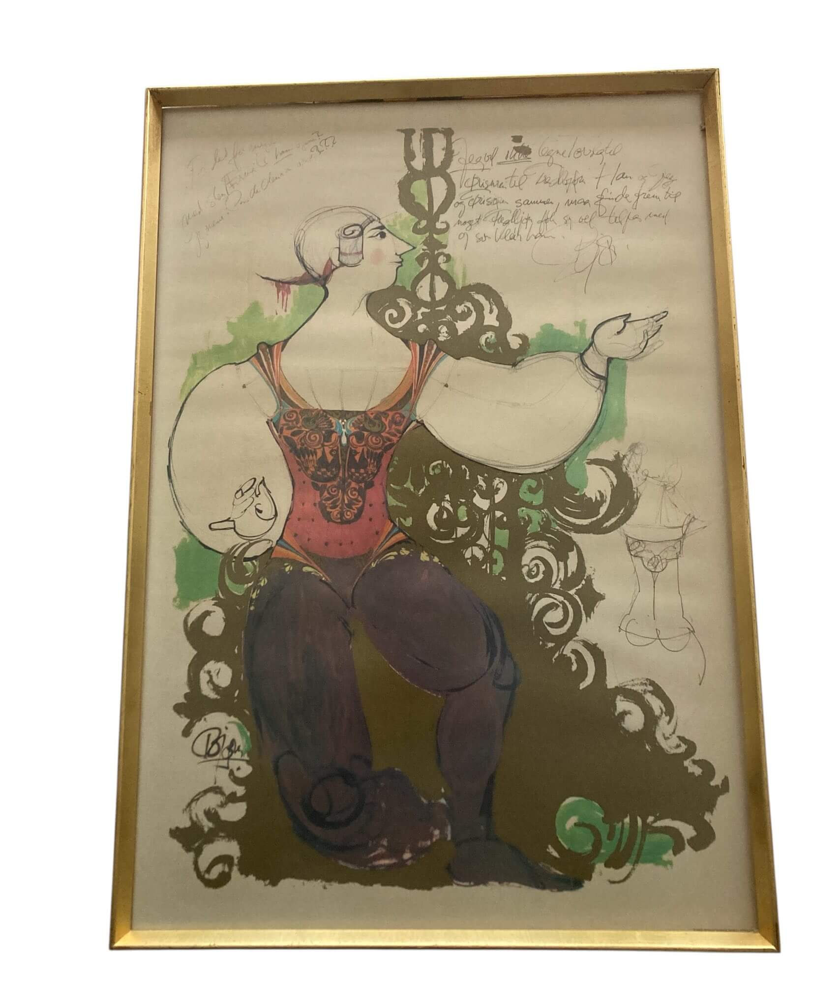 Unika Winblad tegning indrammet