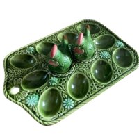 Vintage æggefad med høns