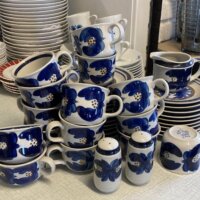 Lot med Blå Almue porcelæn