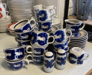 Lot med Blå Almue porcelæn
