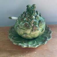Vintage artiskok skål med låg