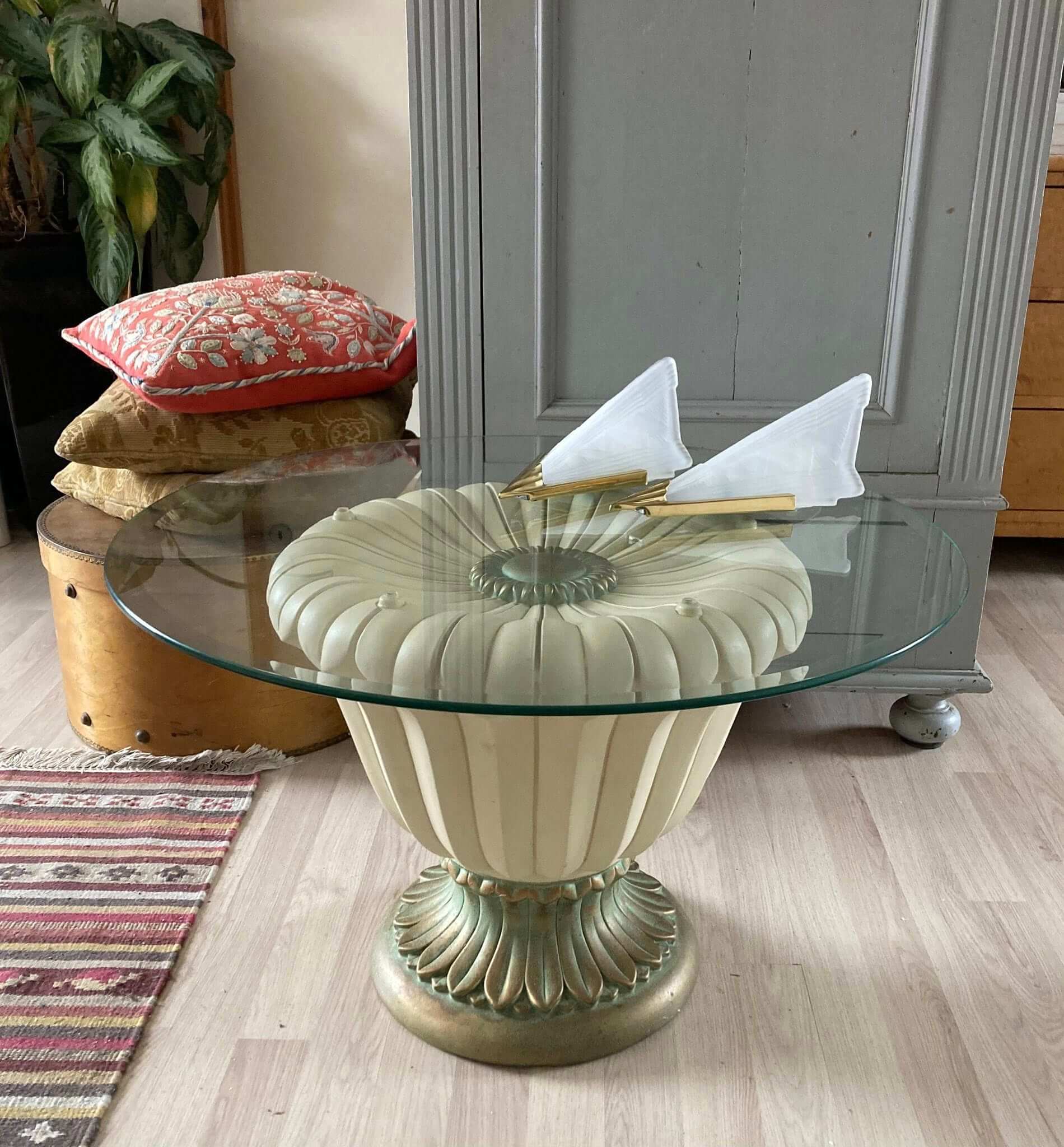 Vintage Italiensk Neo-Classic floralt bord - Billede 4