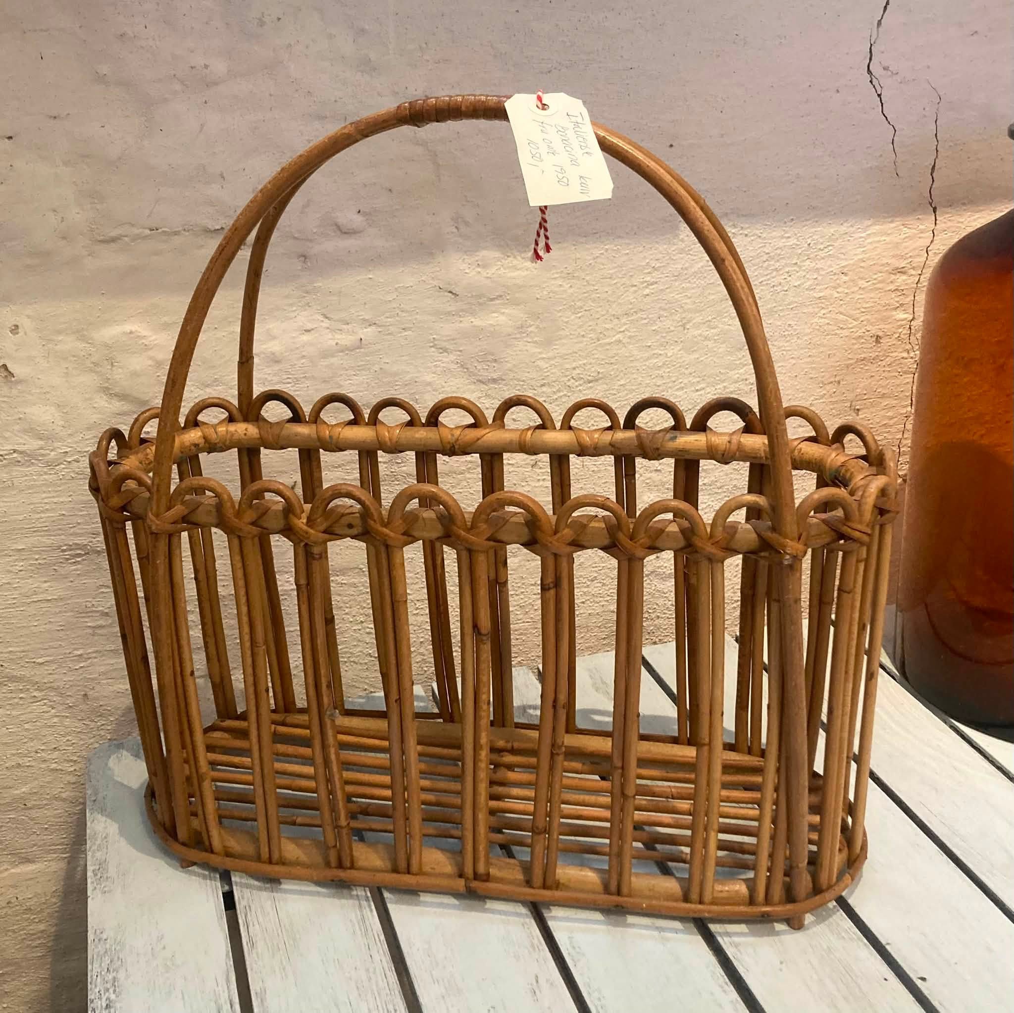Vintage Franco Albini rattan magasinholder - Billede 3