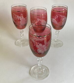 Vintage Bøhmiske glas pink no 4