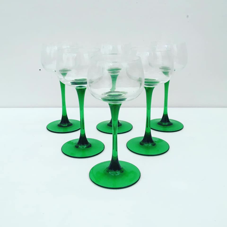 Palads dårlig Diskriminering af køn Glas med grøn stilk - Retro-Shoppen.DK
