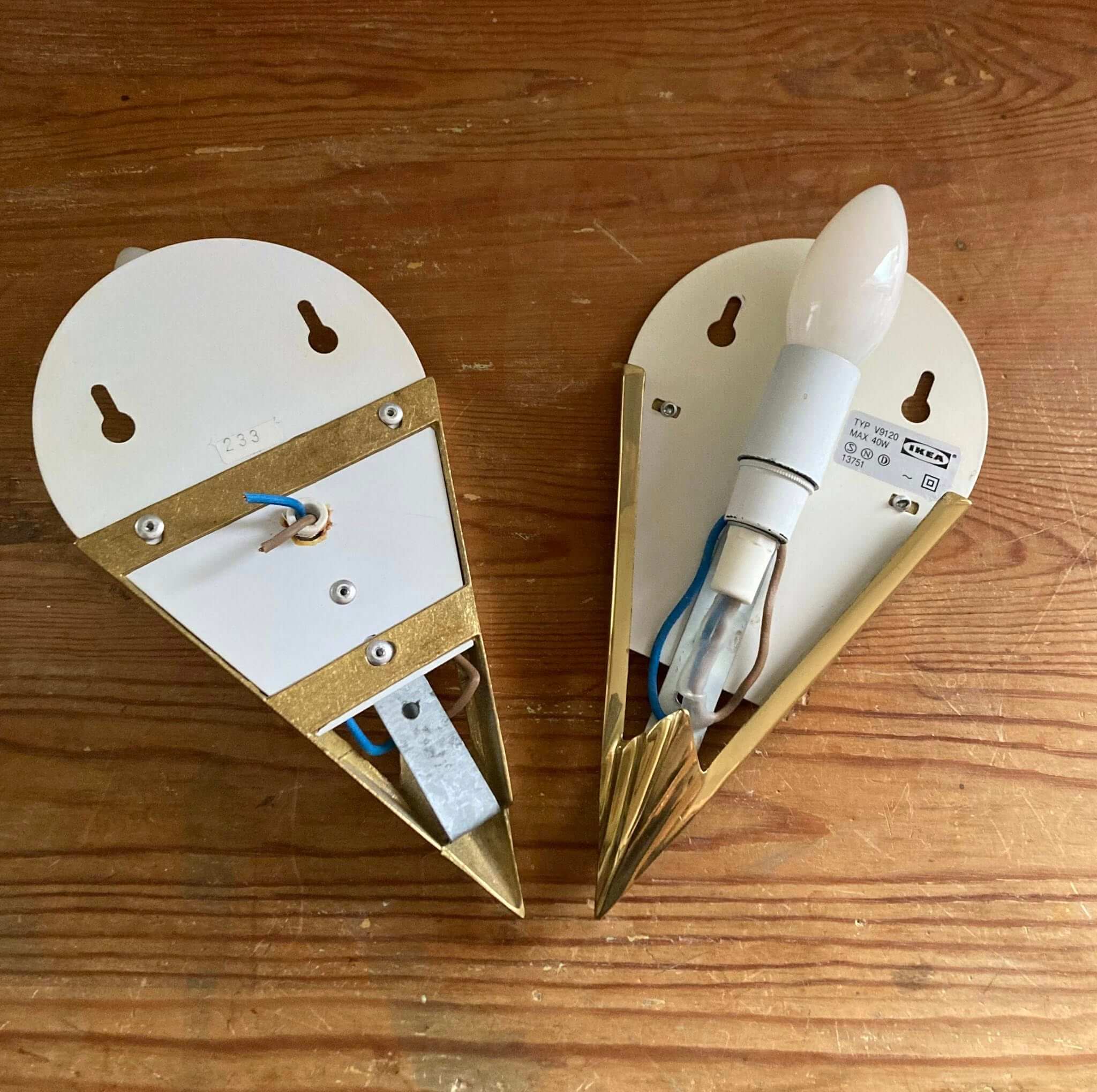 Et par vintage IKEA Art Deko væglamper - Billede 5