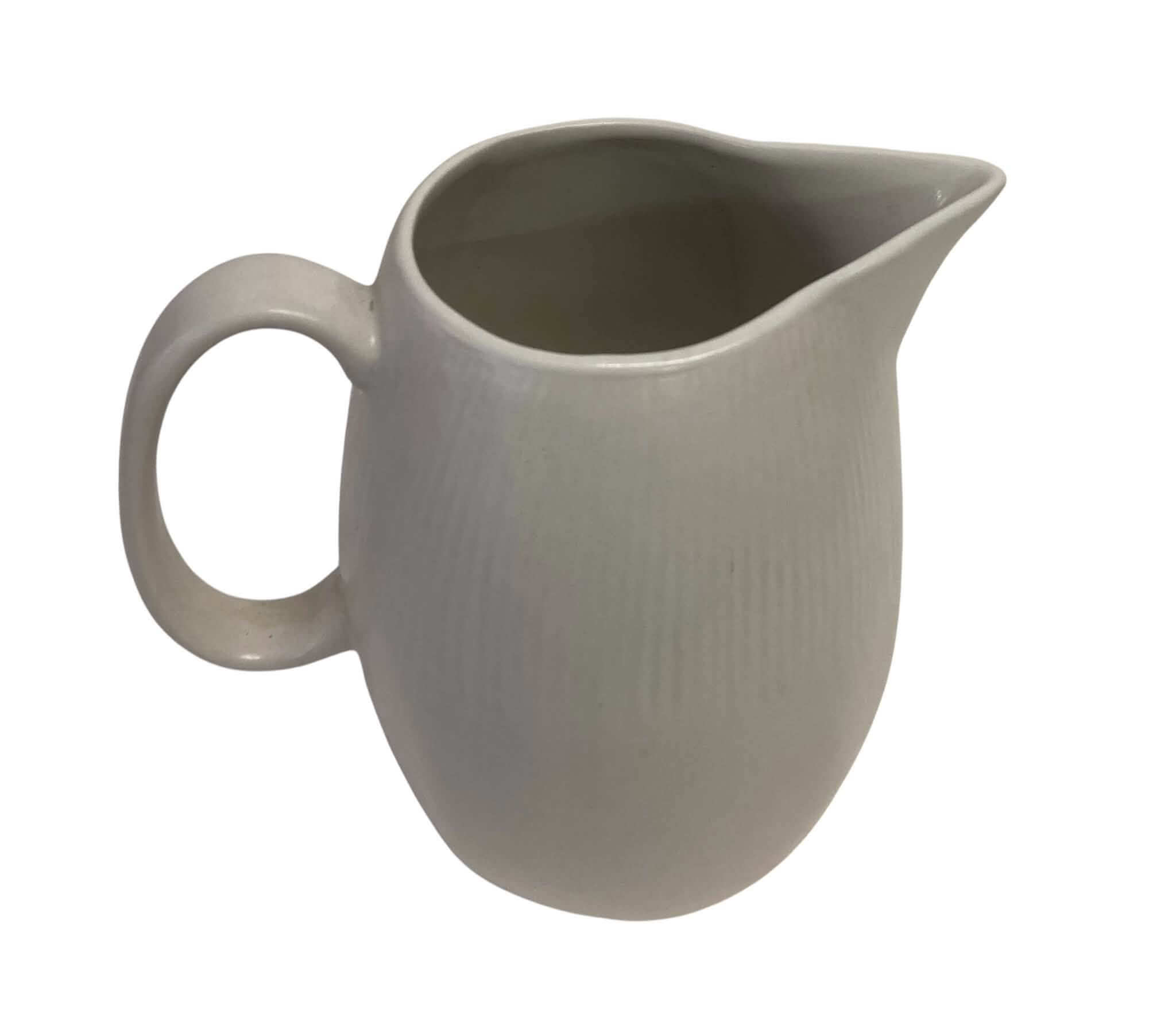 Rillet keramik kande hvid - Billede 3