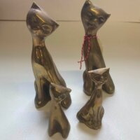 Messing figurer - Katte familie