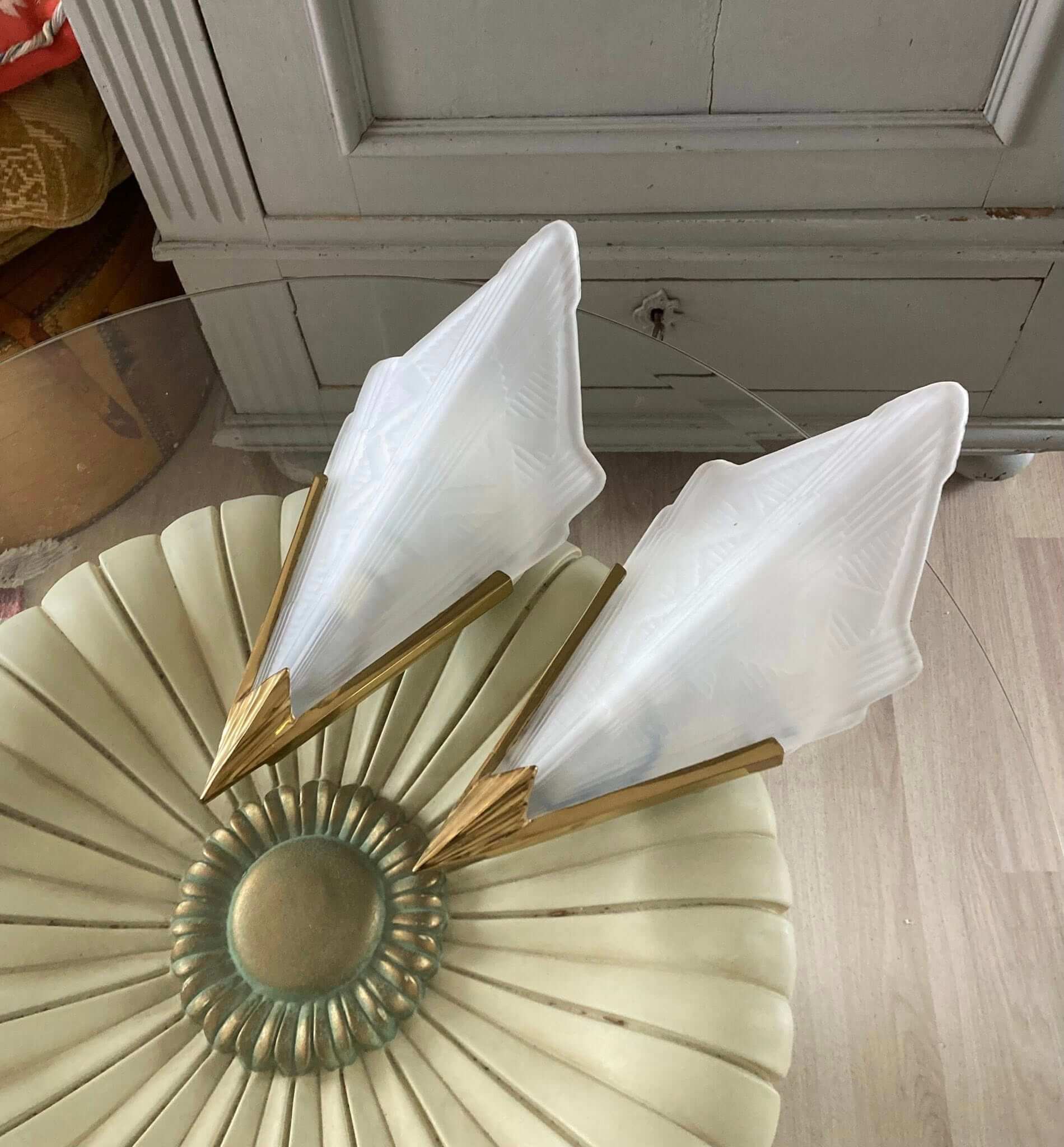 Et par vintage IKEA Art Deko væglamper