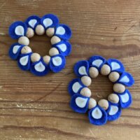 Retro lysmanchetter i træ og filt