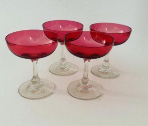 Vintage pink champagne skåle no 1