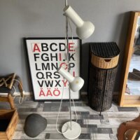 Retro standerlampe dobbelt hvid