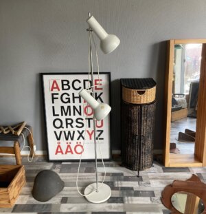 Retro standerlampe dobbelt hvid - Image 2