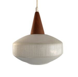 Vintage loftslampe teak & glas