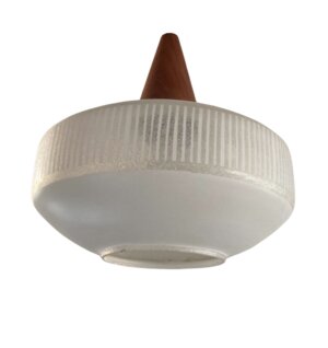 Vintage loftslampe teak & glas - Image 2