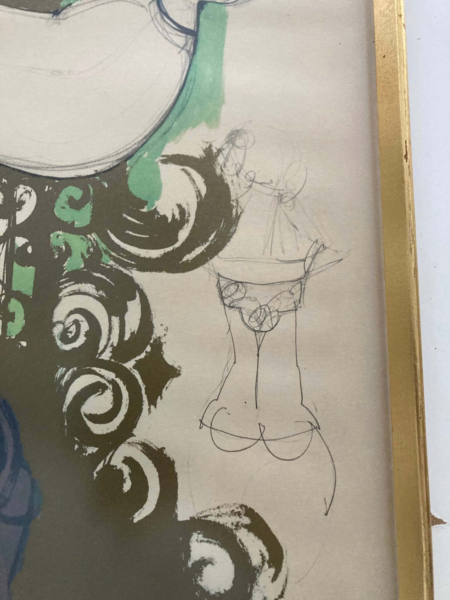 Unika Winblad tegning indrammet - Billede 5