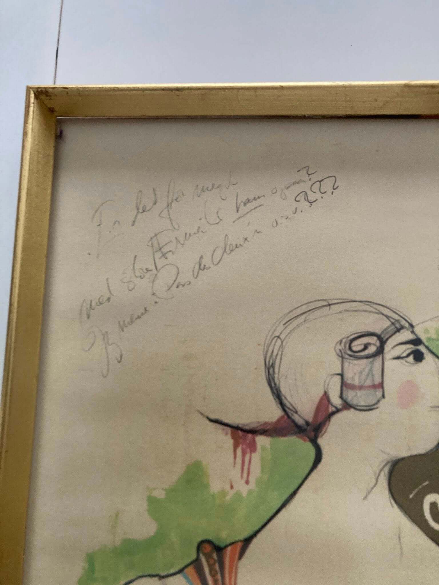 Unika Winblad tegning indrammet - Billede 2